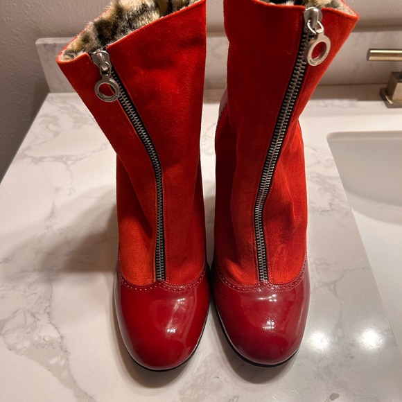 Vintage Marc Jacob’s red patent leather zip up bootie size 9 - Picture 2 of 7